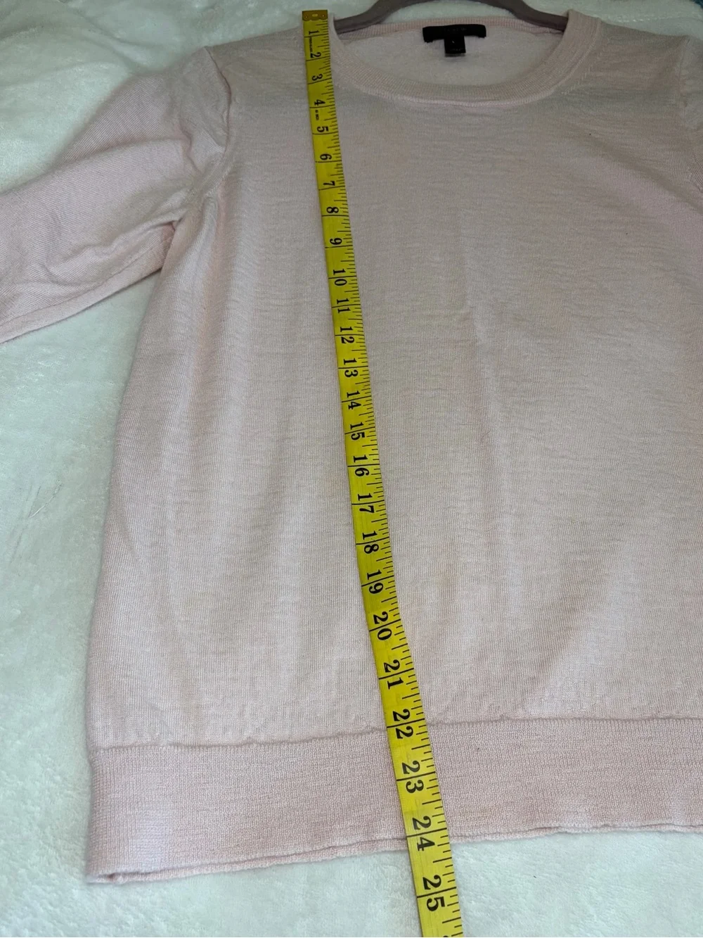 J. Crew 100% Merino Wool Pale Pink Crewneck Sweater Sz L